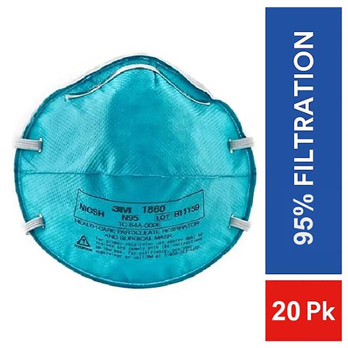 3M 1860 N95 Health Care and Surgical Mask - Pack of 20