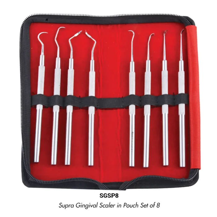 GDC Supra Gingival Scaler in Pouch Set of 8 (SGSP8)