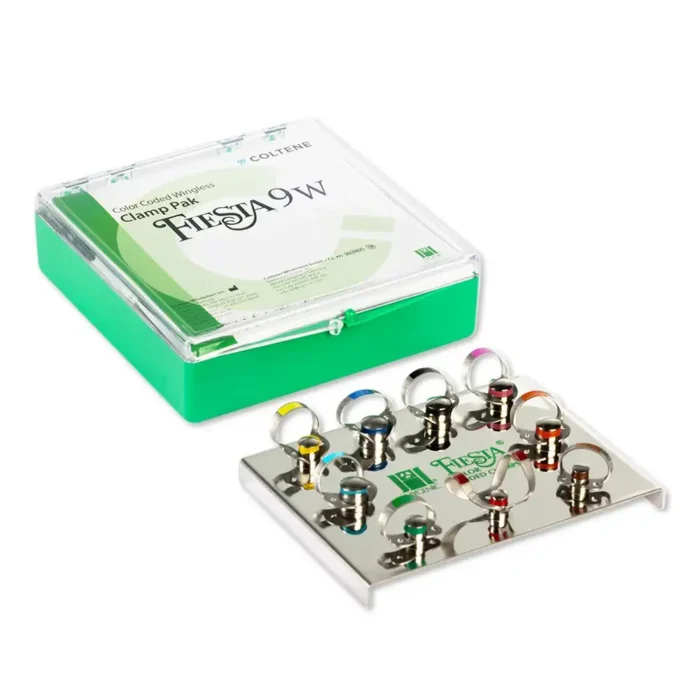 Coltene Fiesta 9w Color Coded Dental Dam Clamp Set