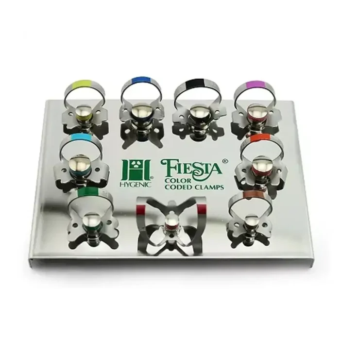Coltene Fiesta 9w Color Coded Dental Dam Clamp Set inner set