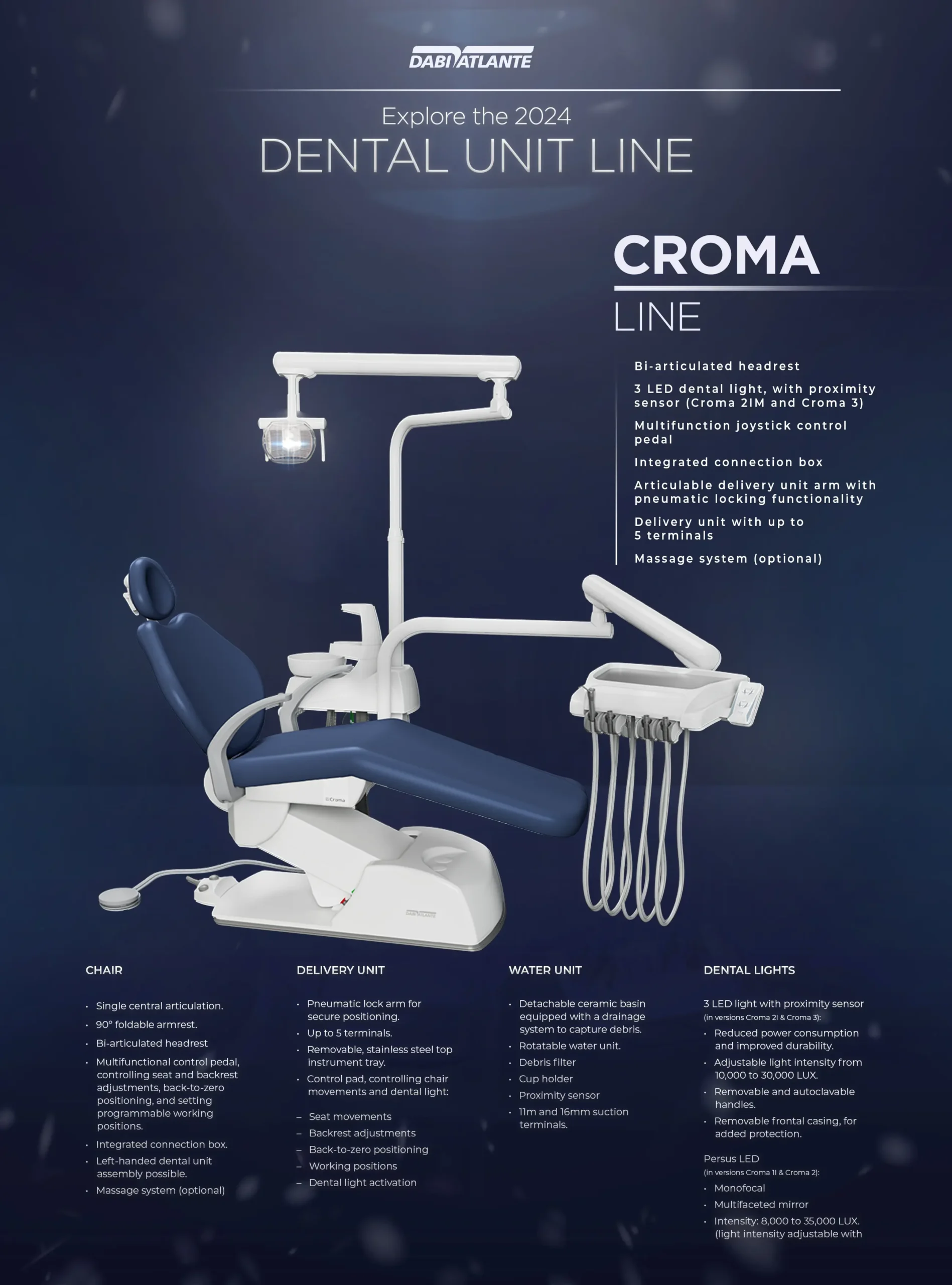 Dabi Atlante Dental Chair Unit Croma 3F 3TB T - 01