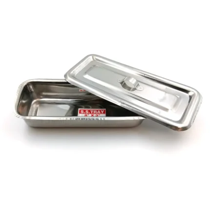 Classic SS Instrument Tray with Lid 8" x 3" - Image 2